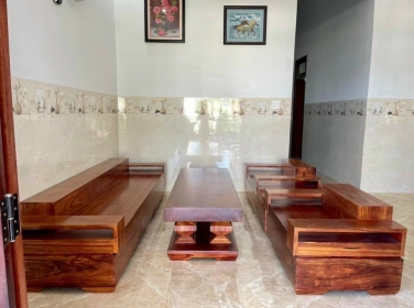 bàn giao bộ sofa nguyên khối chữ H