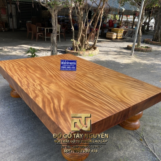 Sập đôi nguyên khối Gỗ Gõ EKU vân đối xứng cực đẹp