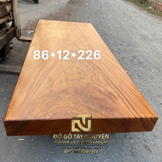 Mặt bàn dài gỗ gỗ đỏ 86*12*262