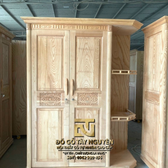 Tủ 2 cánh có kệ gỗ gõ đỏ
