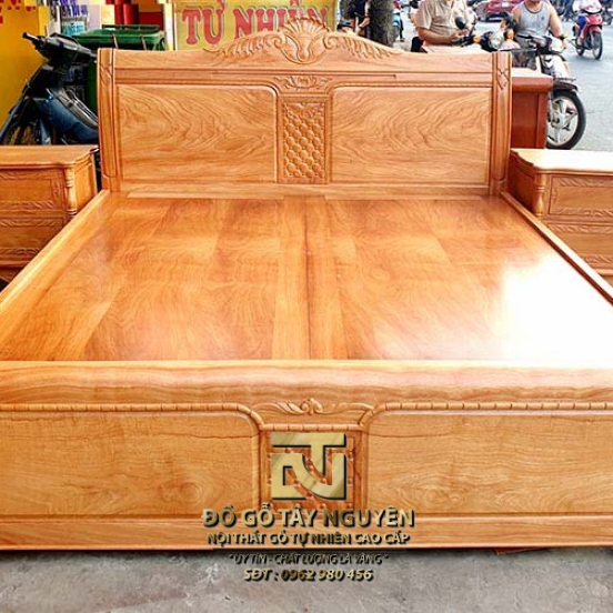 Giường gõ đỏ vạt phản liền