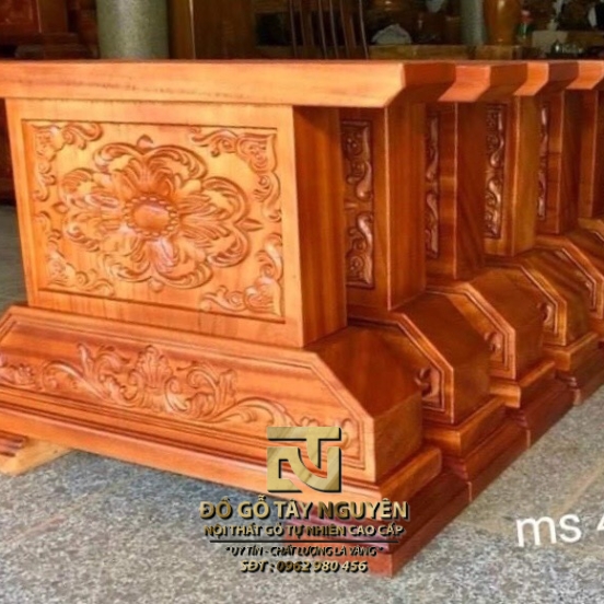 chân bàn dài, k3 chạm khắc
