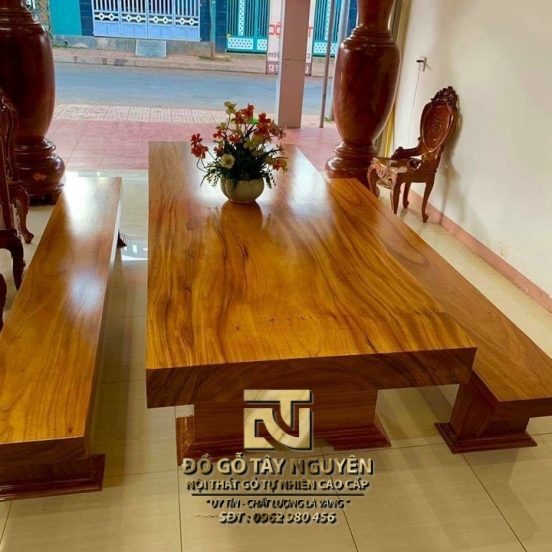 Bộ k3 nguyên khối gỗ Gõ kê phòng khách