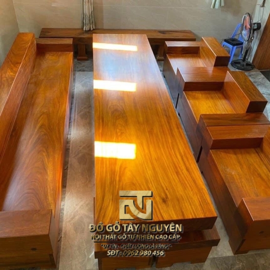 Sofa gỗ gõ đỏ 5 món