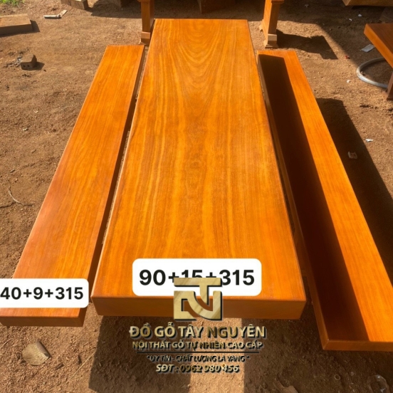 bộ k3 nguyên khối gỗ cẩm hồng dài 315cm